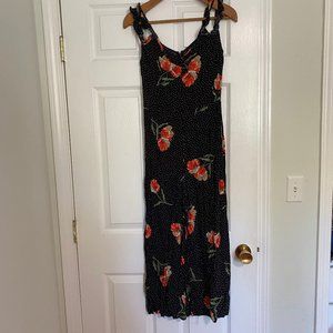 Topshop Black Floral Polka Dot Jumpsuit